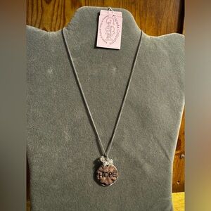 GCM Silver Tone Hope Necklace